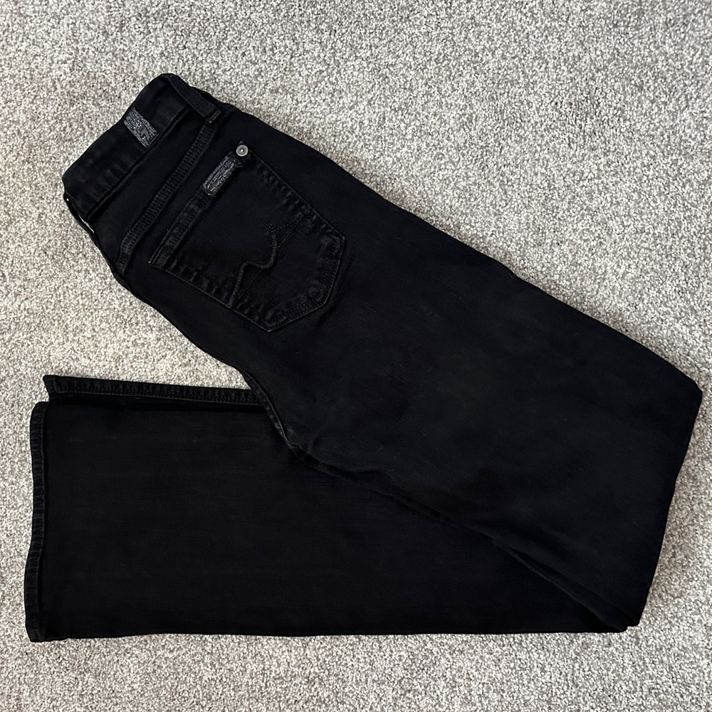 7 for all mankind Kimmie bootcut, high rise, black wash Size 25. 32” inseam